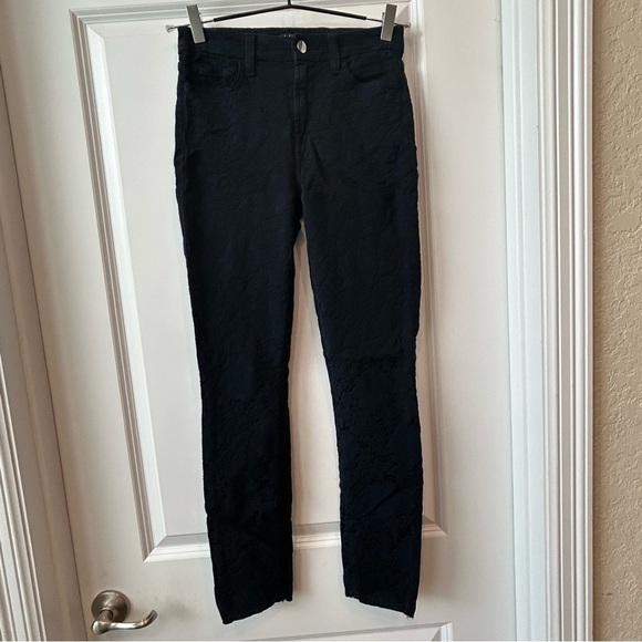 Jen 7 By 7 for all mankind black blue crochet Ankle Skinny pants Sz 0 - Picture 1 of 9